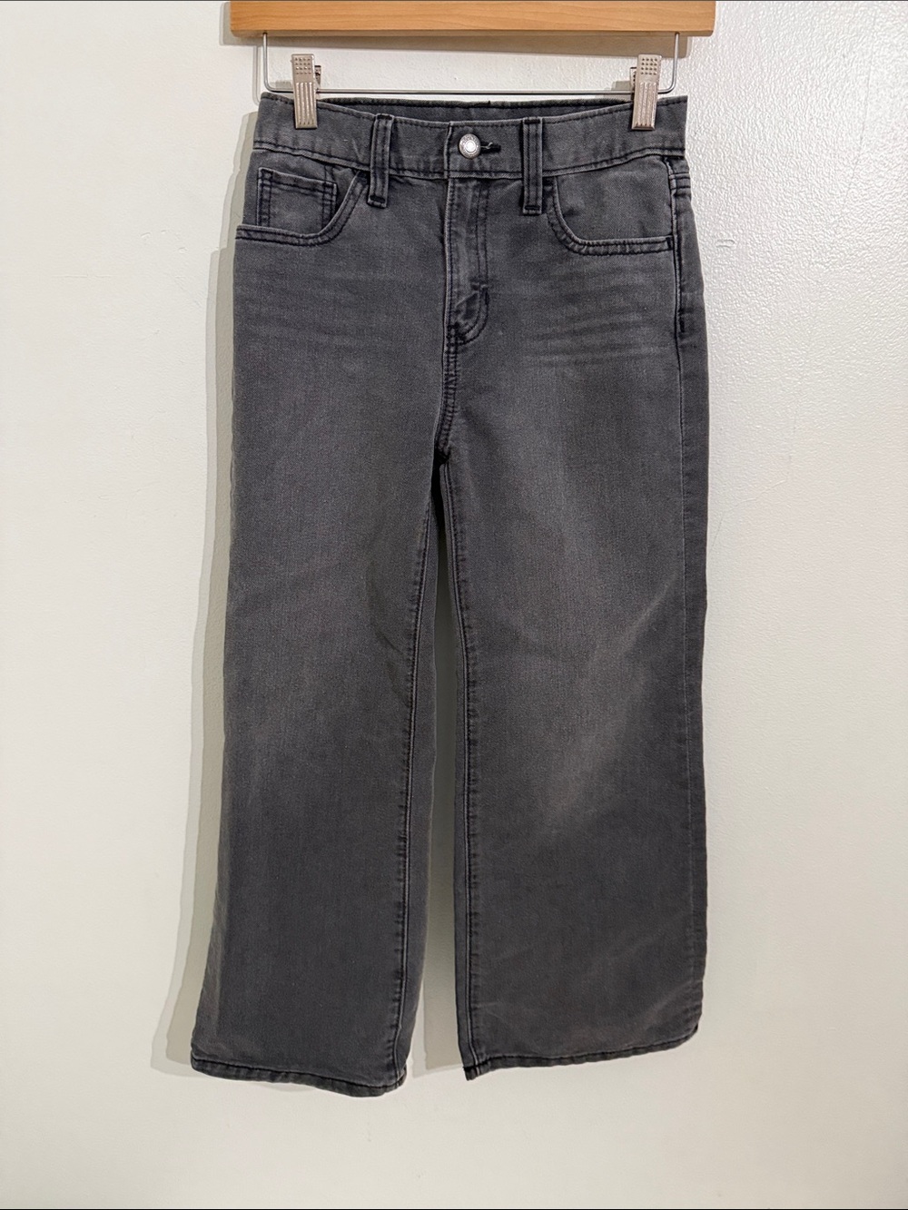 Old Navy High Rise Wide Leg Jeans Girls Size 10 Washed Black Kids